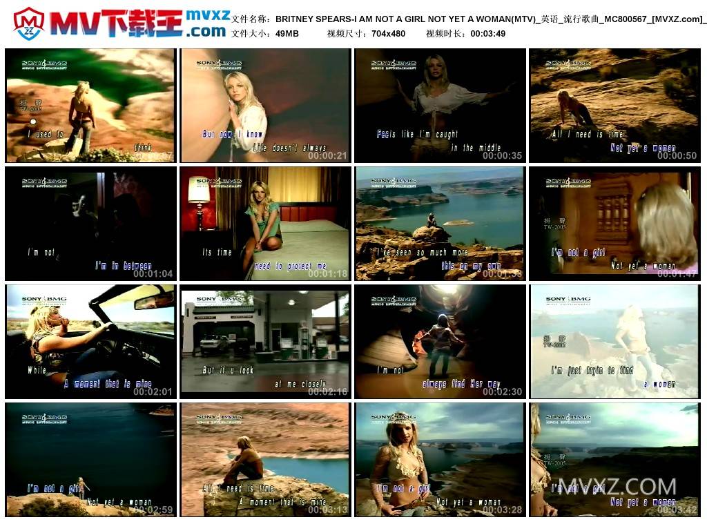 BRITNEY SPEARS-I AM NOT A GIRL NOT YET A WOMAN(MTV)_英语_流行歌曲_MC800567